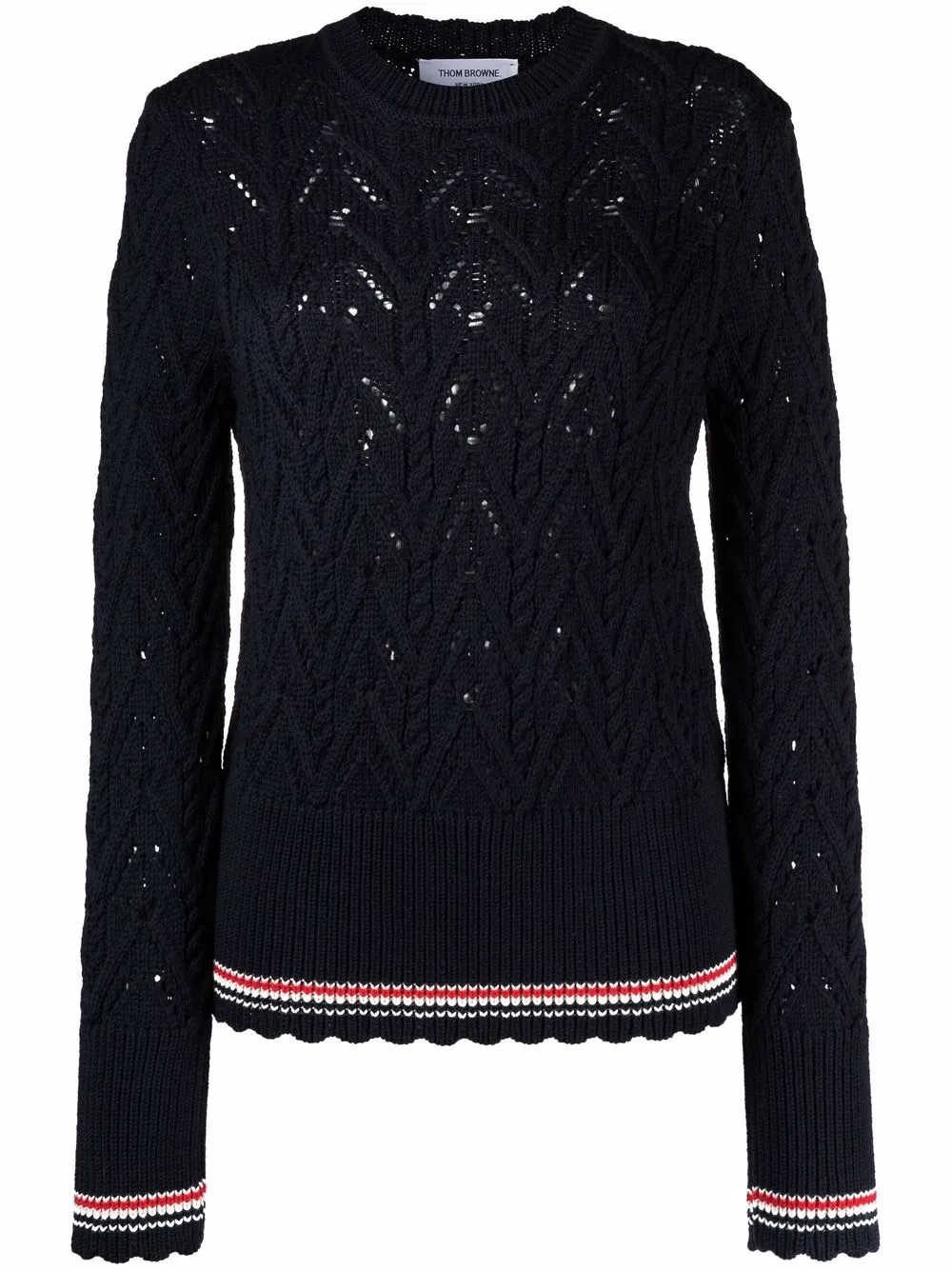 Thom Browne pointelle-knit Merino Jumper - Farfetch