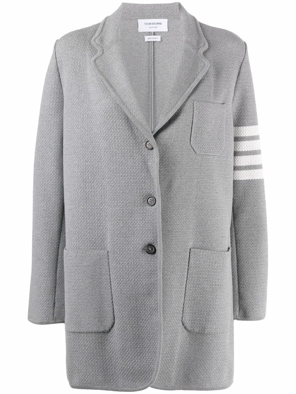 

Thom Browne chamarra texturizada con motivo 4-Bar - Gris