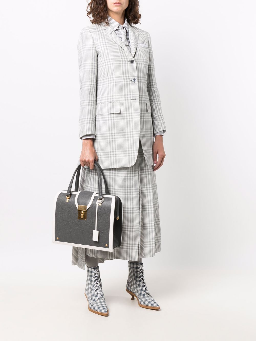 фото Thom browne клетчатая юбка со складками