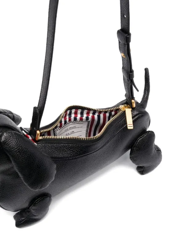 Thom Browne Hector Pebbled Leather Shoulder Bag | Black