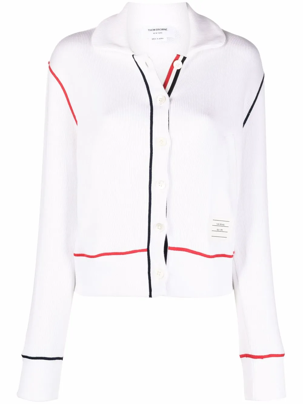 

Thom Browne stripe-detail long-sleeve cardigan - White