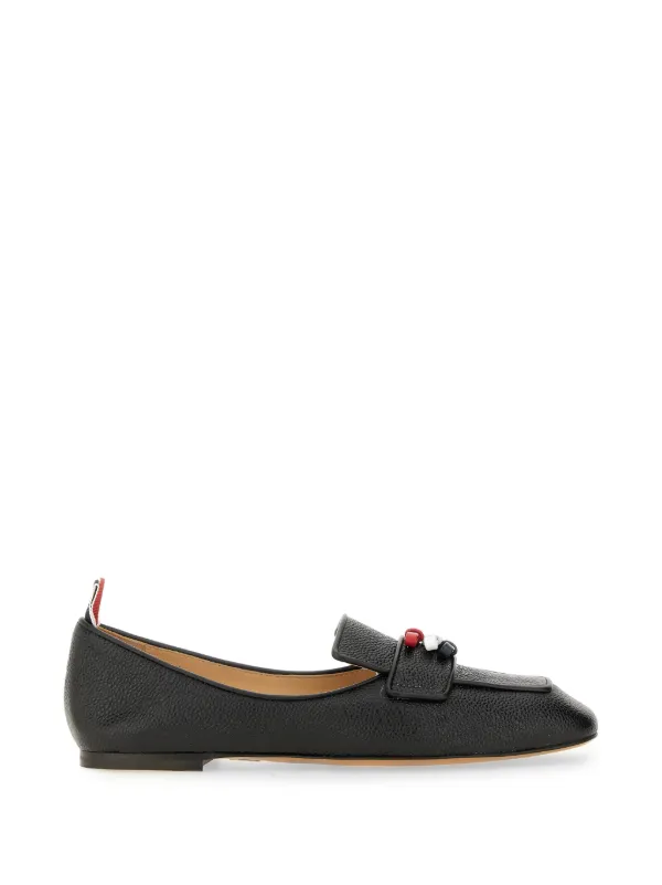 Thom Browne Three-bow Almond-toe Loafers in Black