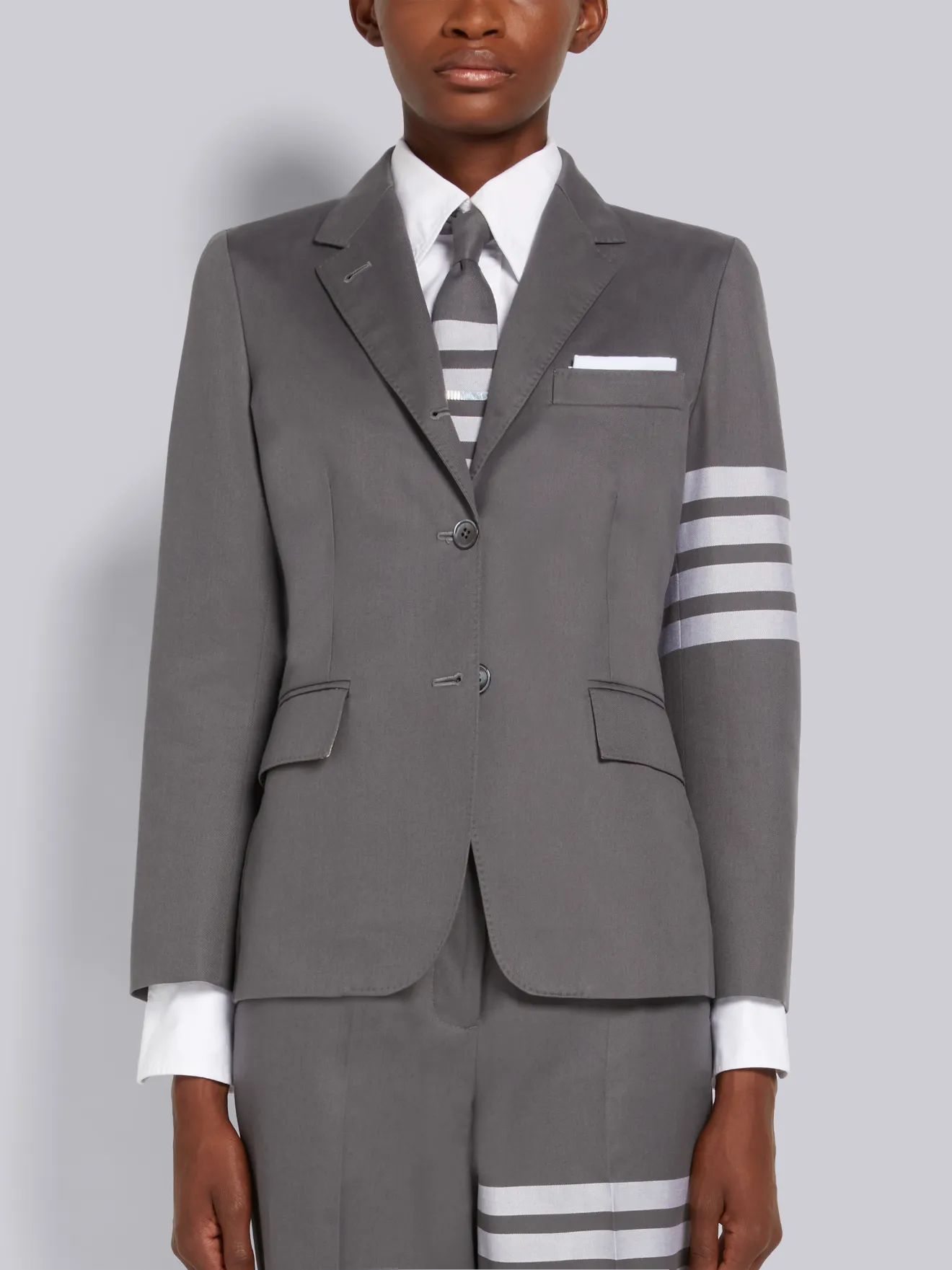 Medium Grey Cotton Twill Engineered 4 