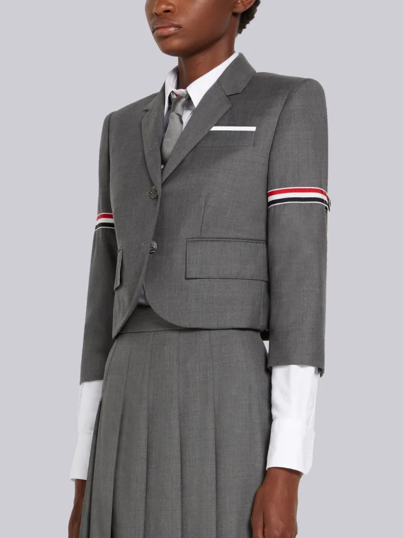 Twill Stripe Armband Cropped Jacket 