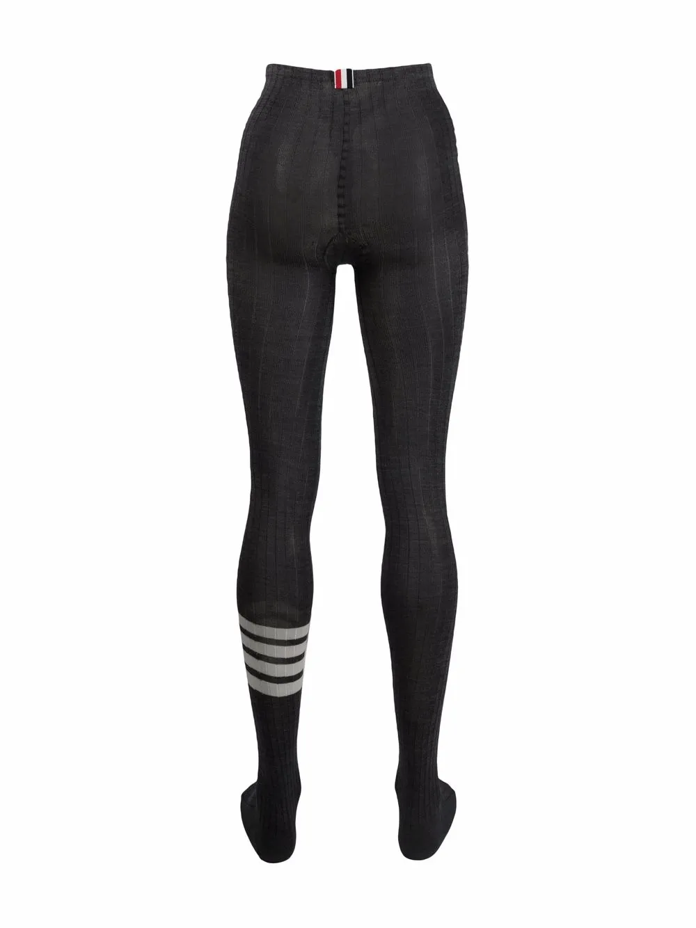 Shop Thom Browne 4-bar Stripe Merino Tights In Grey