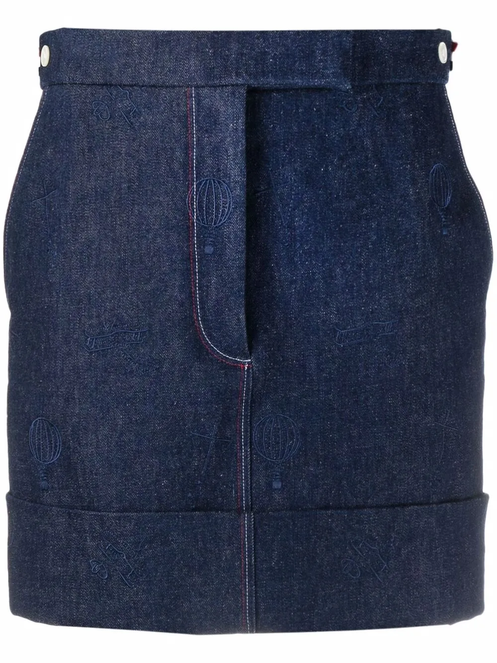 

Thom Browne Sack embroidered mini skirt - Blue