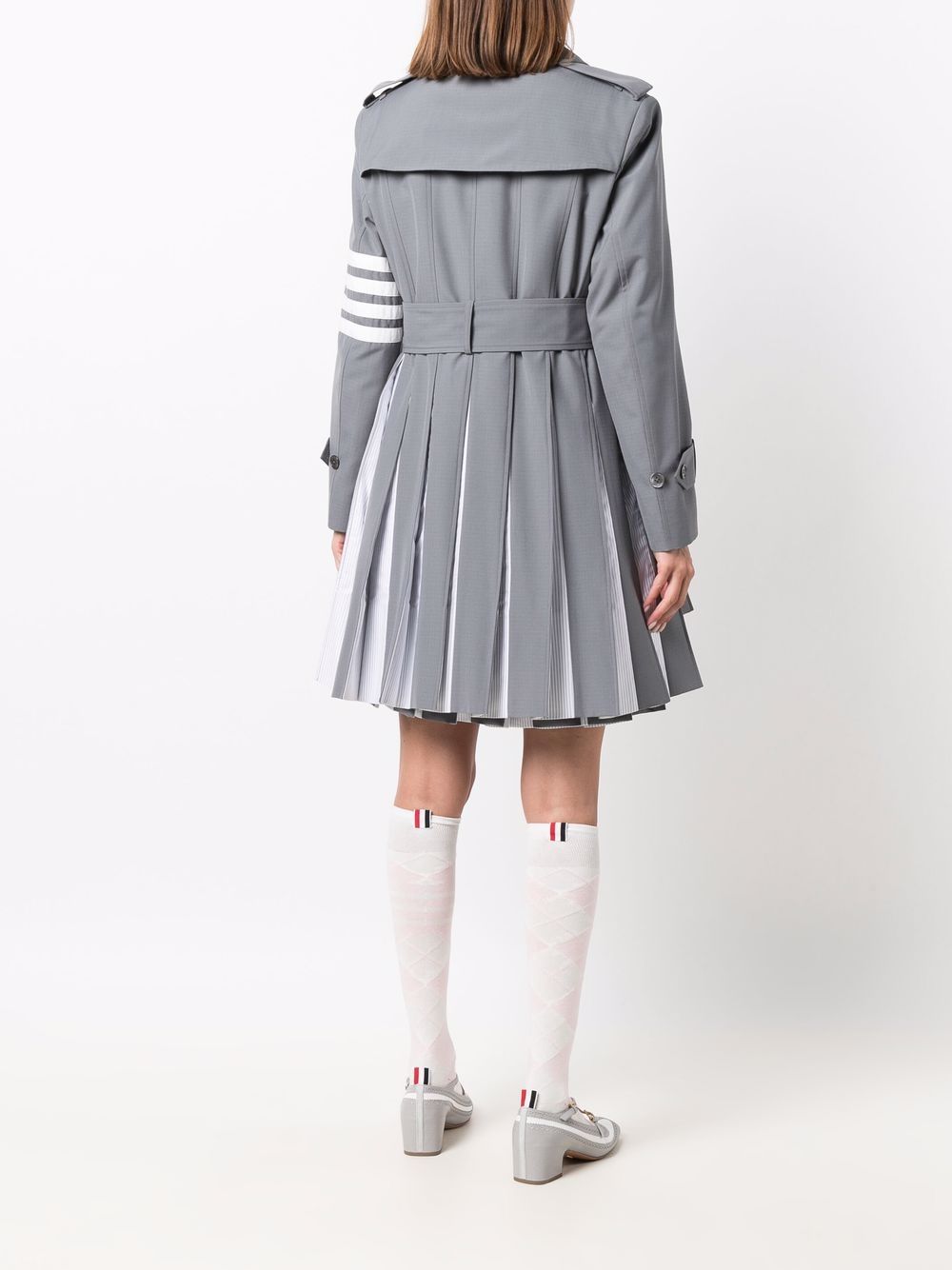 фото Thom browne короткий тренч с плиссировкой