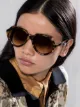 Image 2 of Victoria Beckham Eyewear Faceted Round printed sunglasses