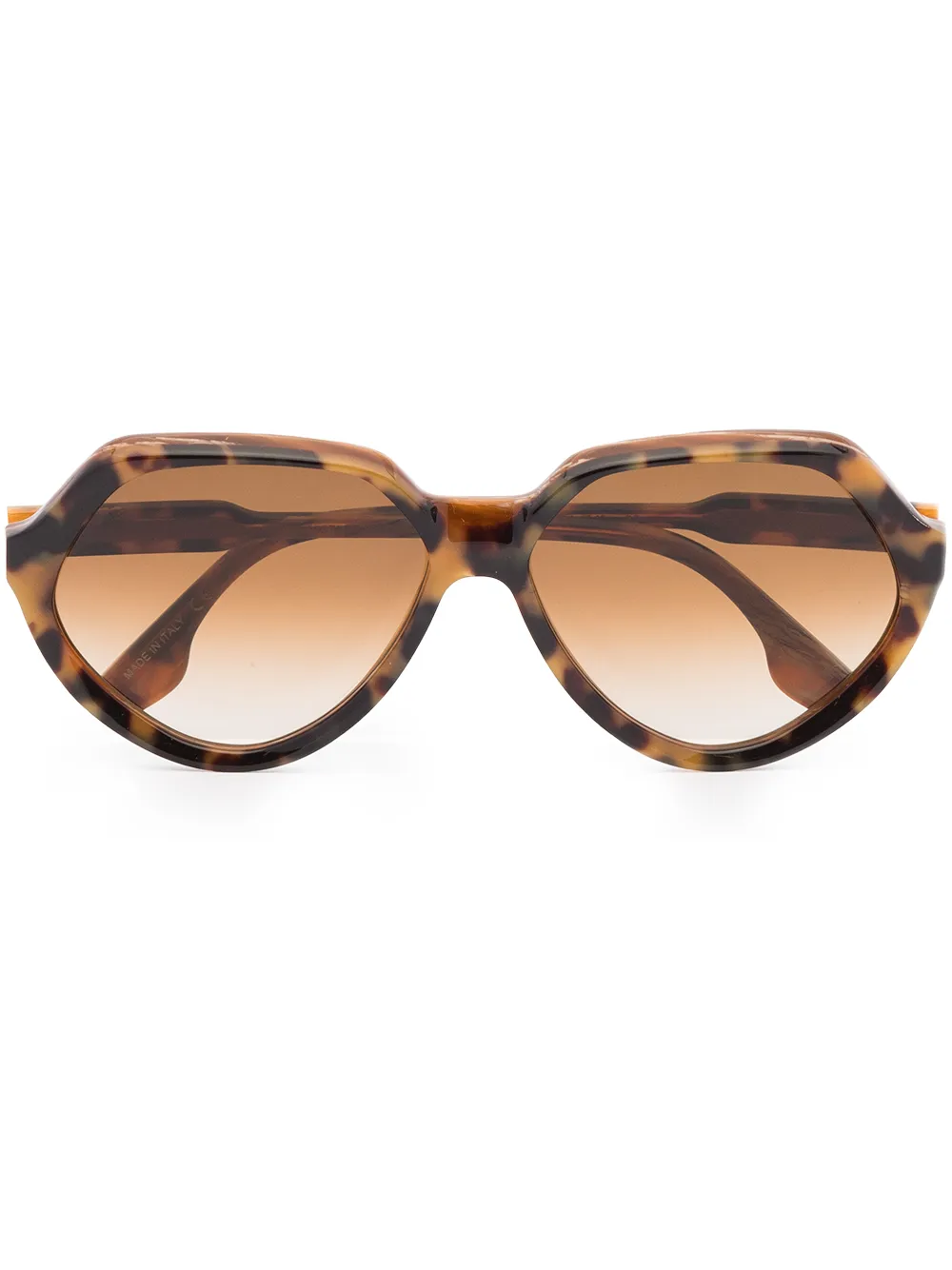 

Victoria Beckham Eyewear Faceted Round printed sunglasses - Brown