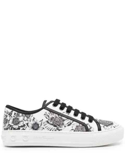Ferragamo Tênis Borg com estampa floral
