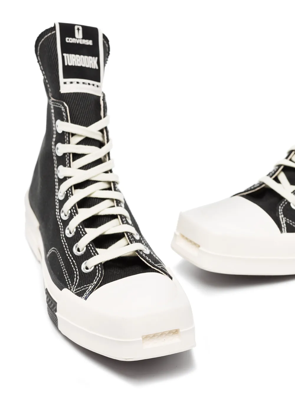 Shop Rick Owens X Converse Turbodrk Square-toe High-top Sneakers In Schwarz