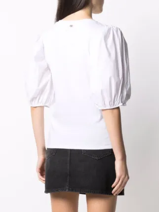 puff-shoulder cotton T-shirt展示图