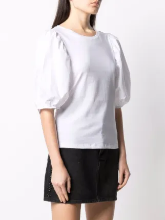 puff-shoulder cotton T-shirt展示图