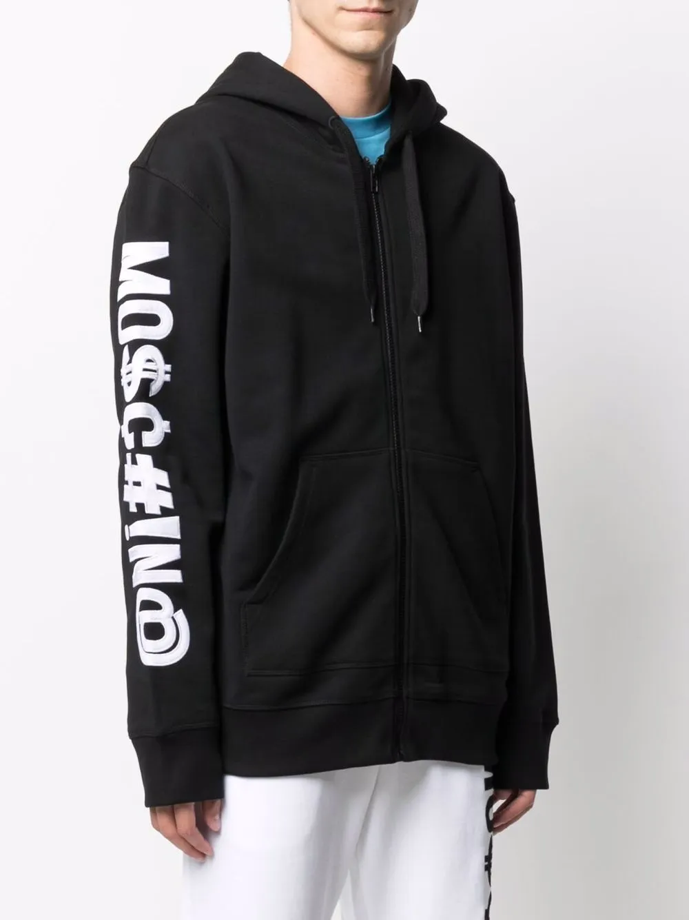 Moschino Symbols logo-print Zipped Hoodie - Farfetch