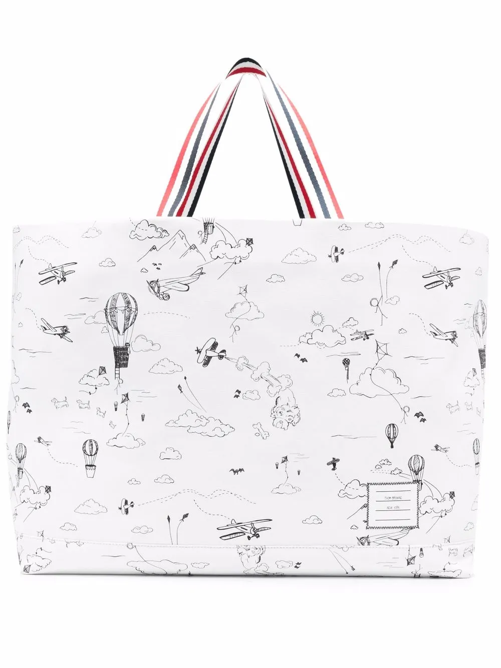 

Thom Browne large Tool Sky Motif tote - White
