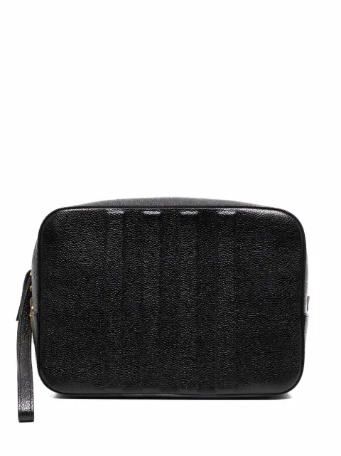 Thom Browne embossed four-bar wash bag