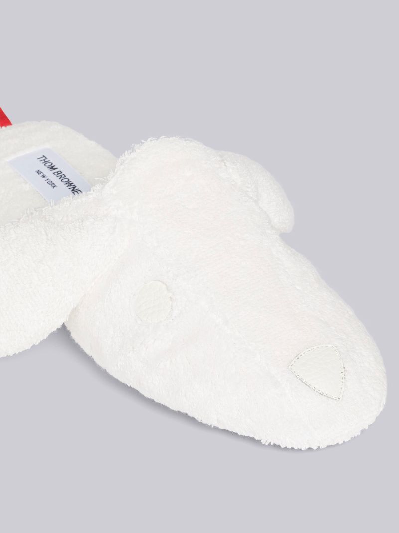 white terry cloth slippers