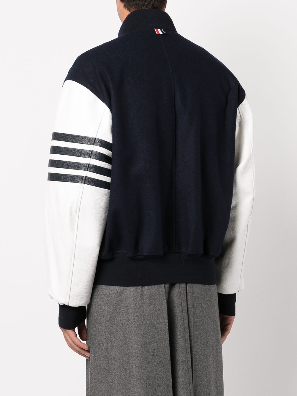 Shop Thom Browne 4-bar Stripe Bomber Jacket In Blue