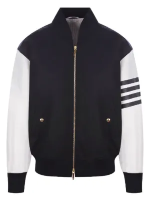 Palm Angels モノグラム レザースタジアムジャンパー | ブラック