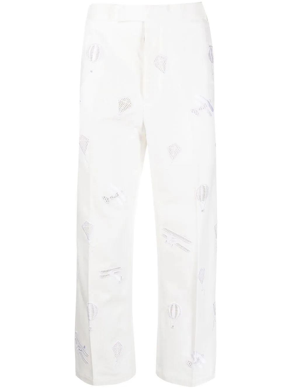 

Thom Browne Sky Icons broderie Anglaise trousers - White