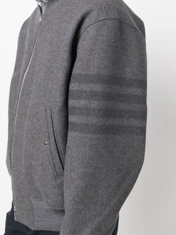 Thom Browne 4-Bar Stripe Oversized Bomber Jacket | Grey