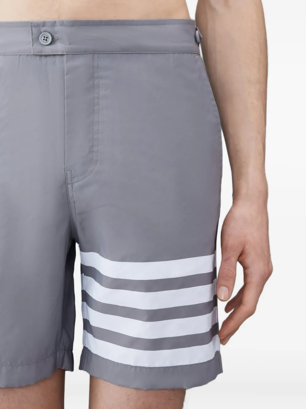 Thom Browne Swim Tech 4-bar Deck Shorts In Blue
