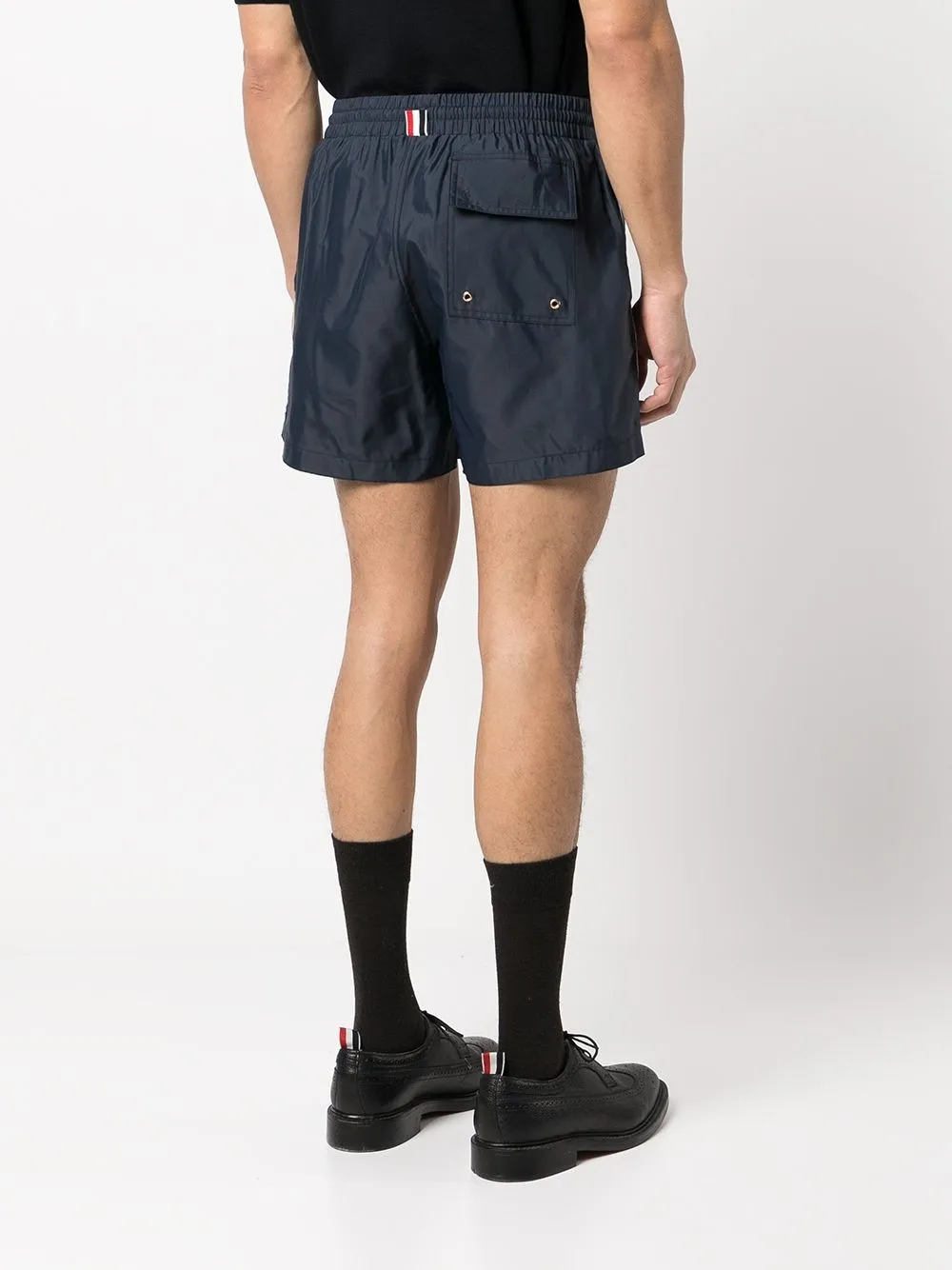 Shop Thom Browne Rwb-stripe Swim Shorts In Blue