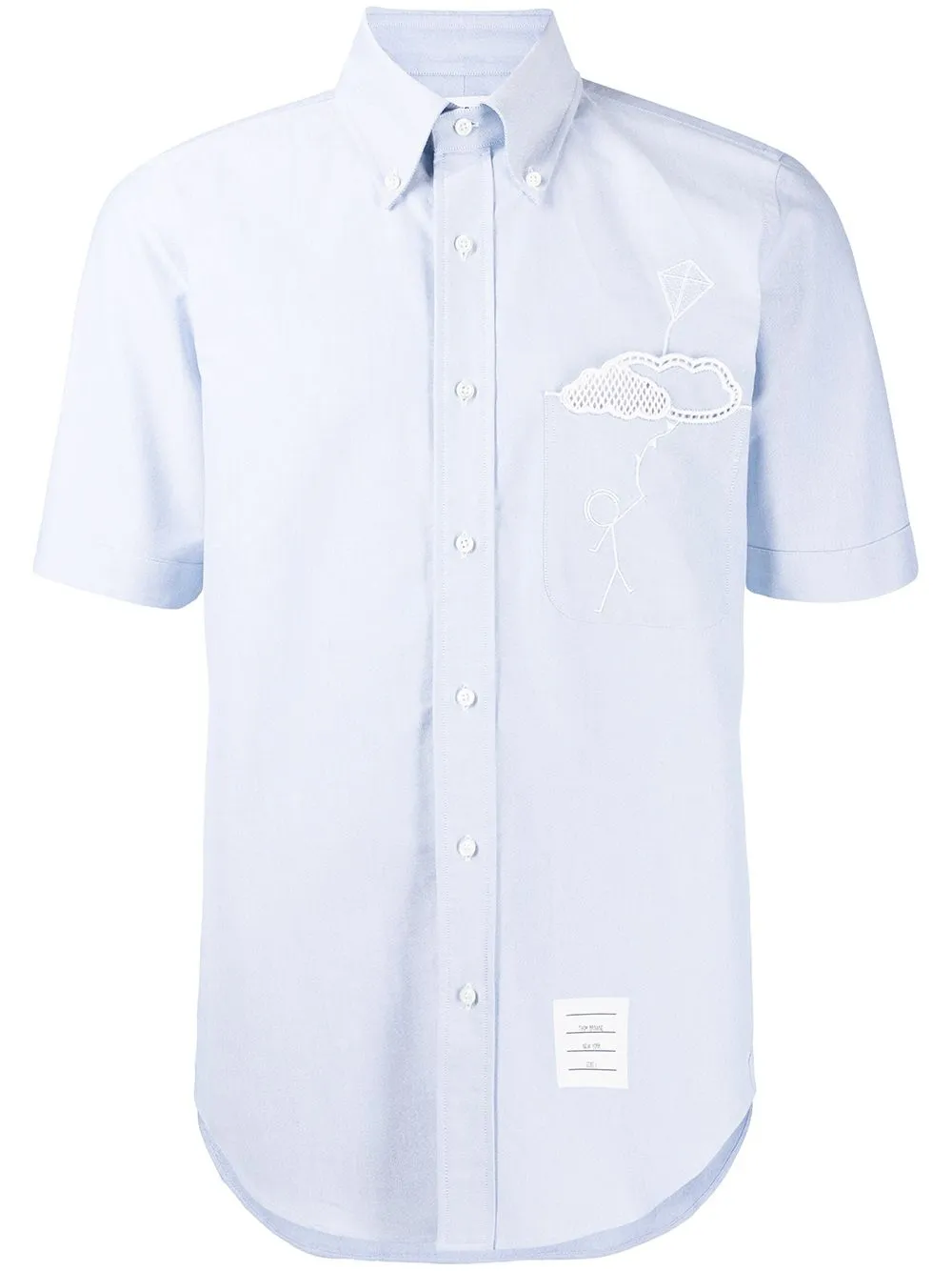 

Thom Browne camisa con detalle bordado - Azul