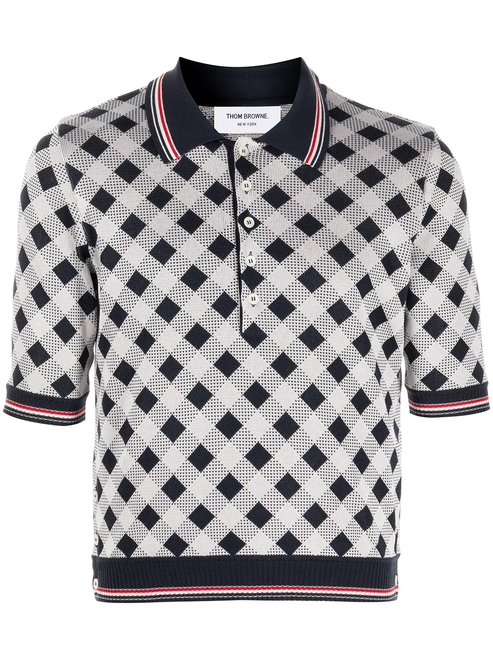 

Thom Browne playera tipo polo a cuadros gingham - Azul