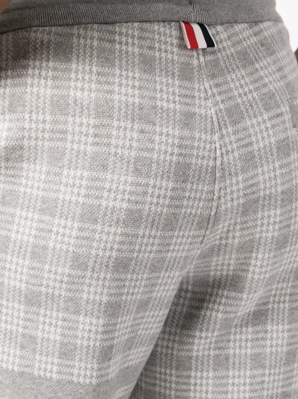 Thom Browne 4-Bar Micro Check Track Shorts - Farfetch