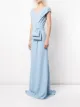 Tadashi Shoji vestido con detalle drapeado y cuello en V