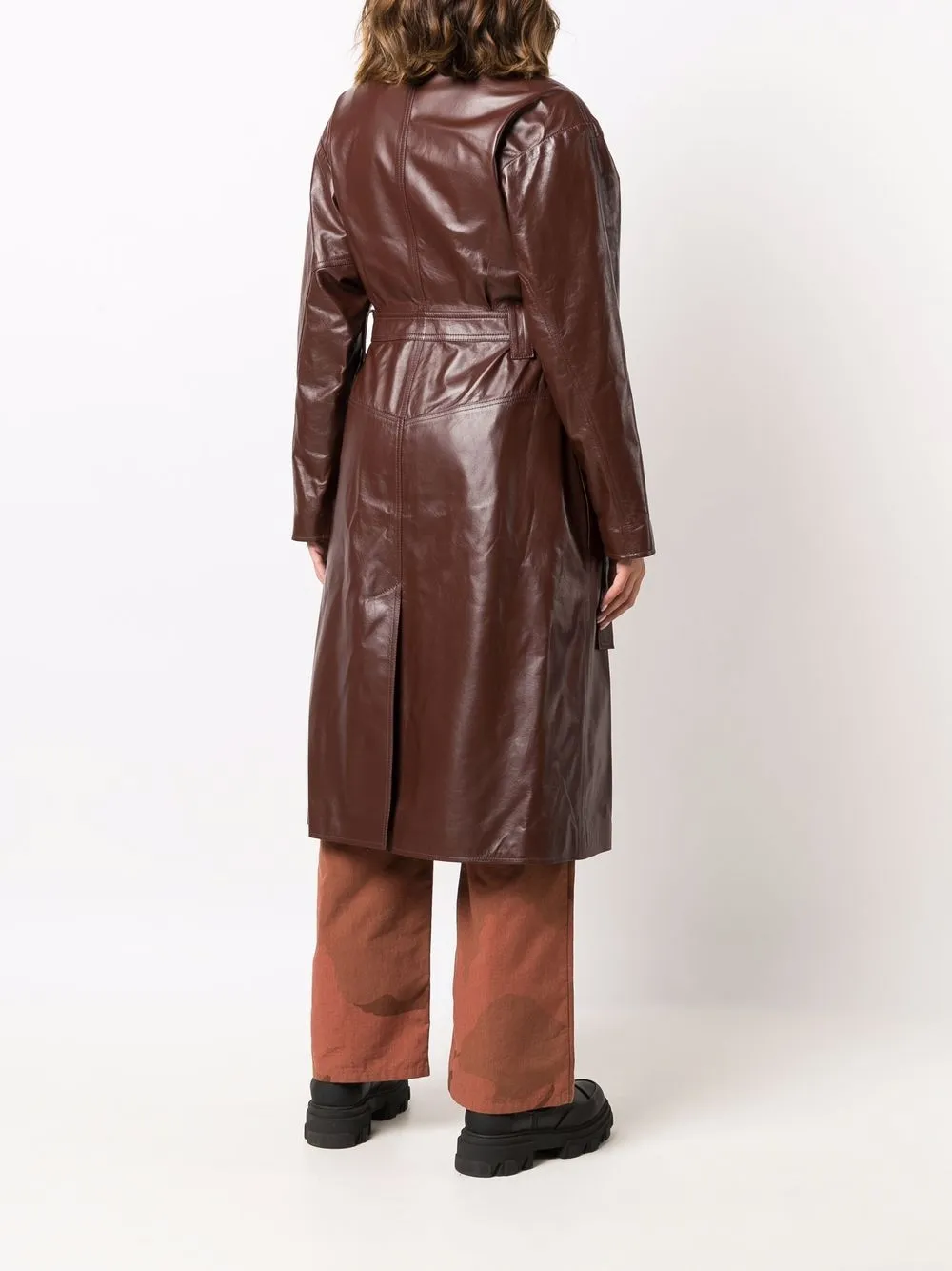 AMBUSH Leren trenchcoat Bruin