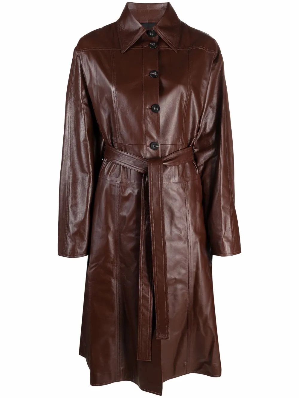 AMBUSH Leren trenchcoat Bruin