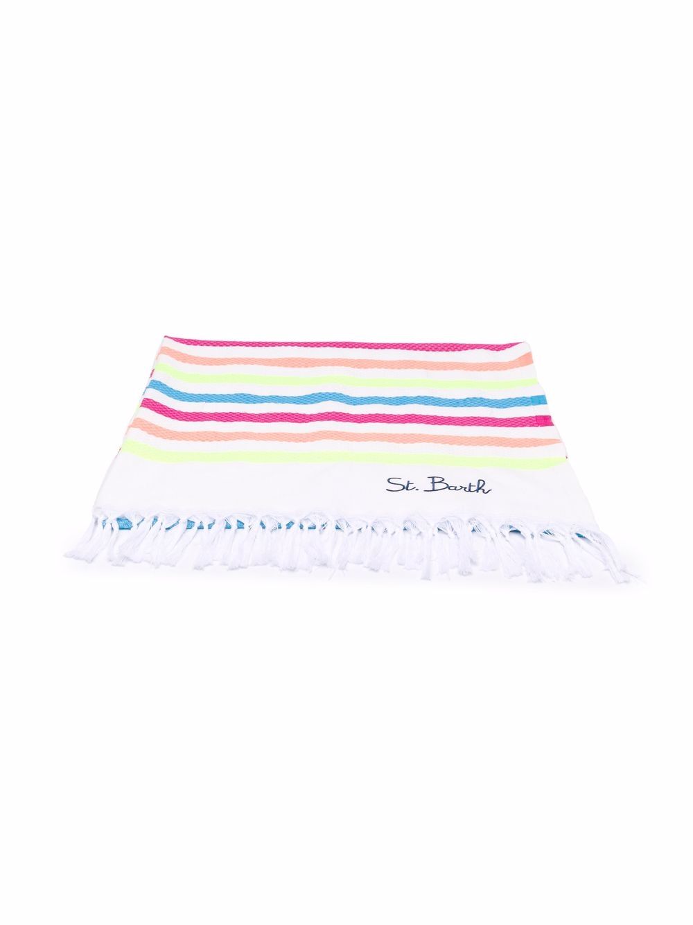 фото Mc2 saint barth kids striped logo-print tassel towel