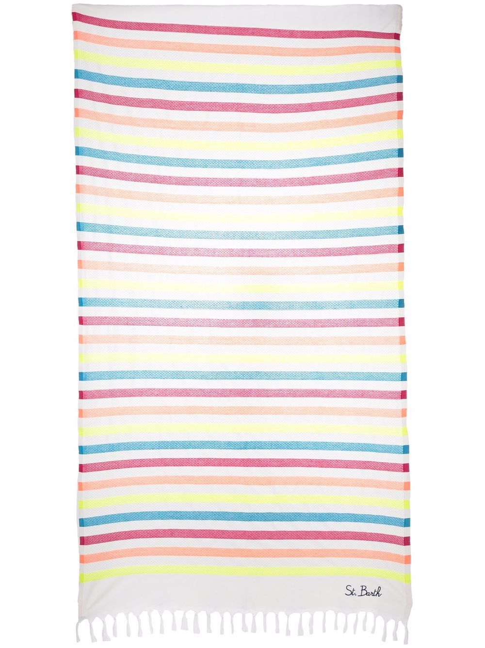 фото Mc2 saint barth kids striped logo-print tassel towel