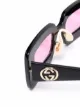 Gucci Eyewear Óculos de sol retangular com aplicação de cristais