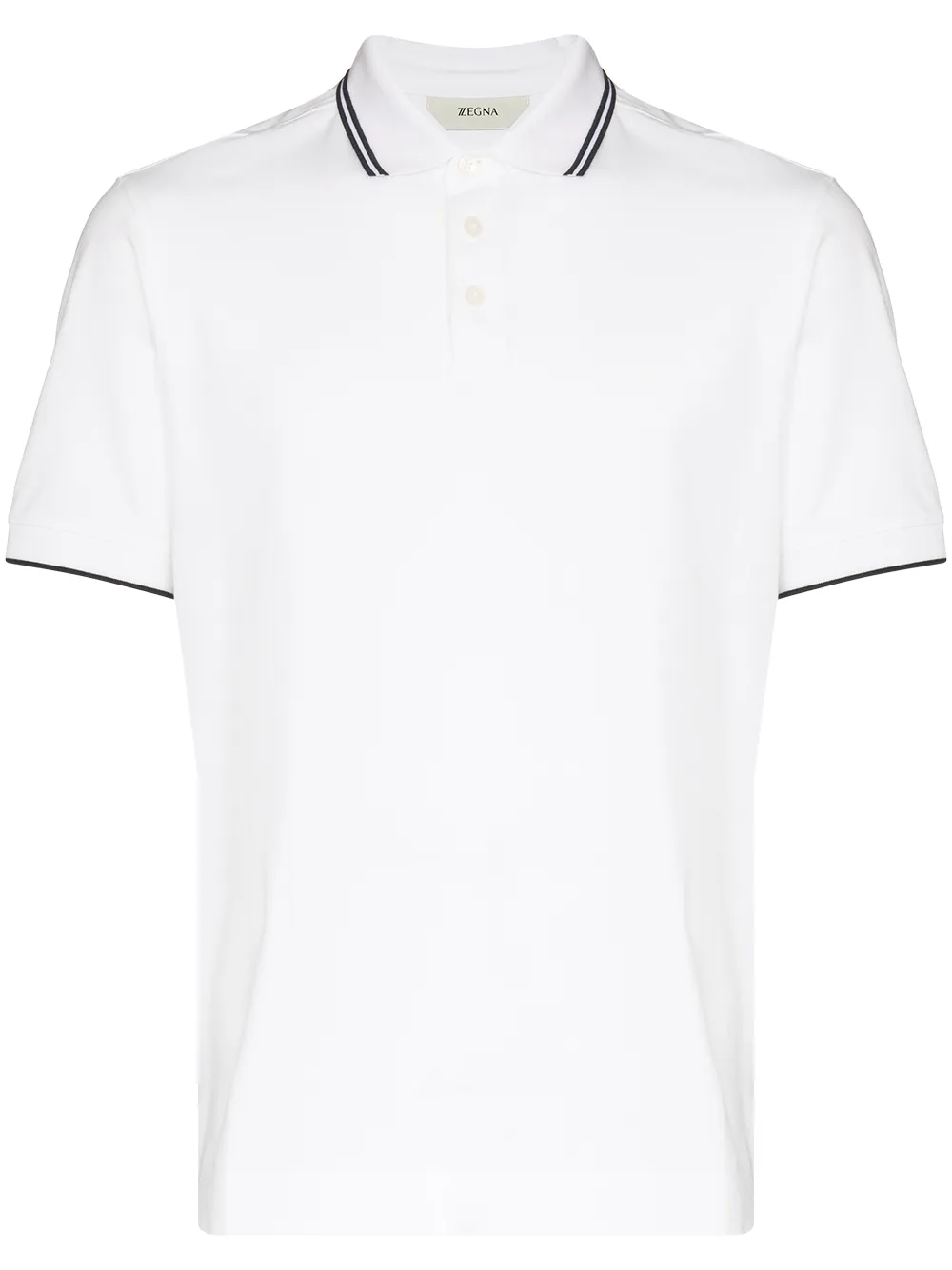 

Zegna stripe-trim short-sleeve polo shirt - White