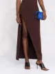 The Attico slit-detail evening dress