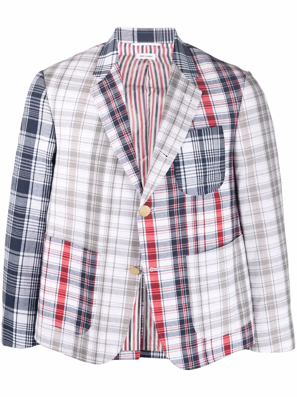 

Thom Browne checked single-breasted blazer - Grey