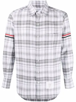 Thom Browne RWB-stripe check-pattern Cotton Shirt - Farfetch