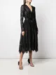 Tadashi Shoji vestido con encaje floral y cuello en V
