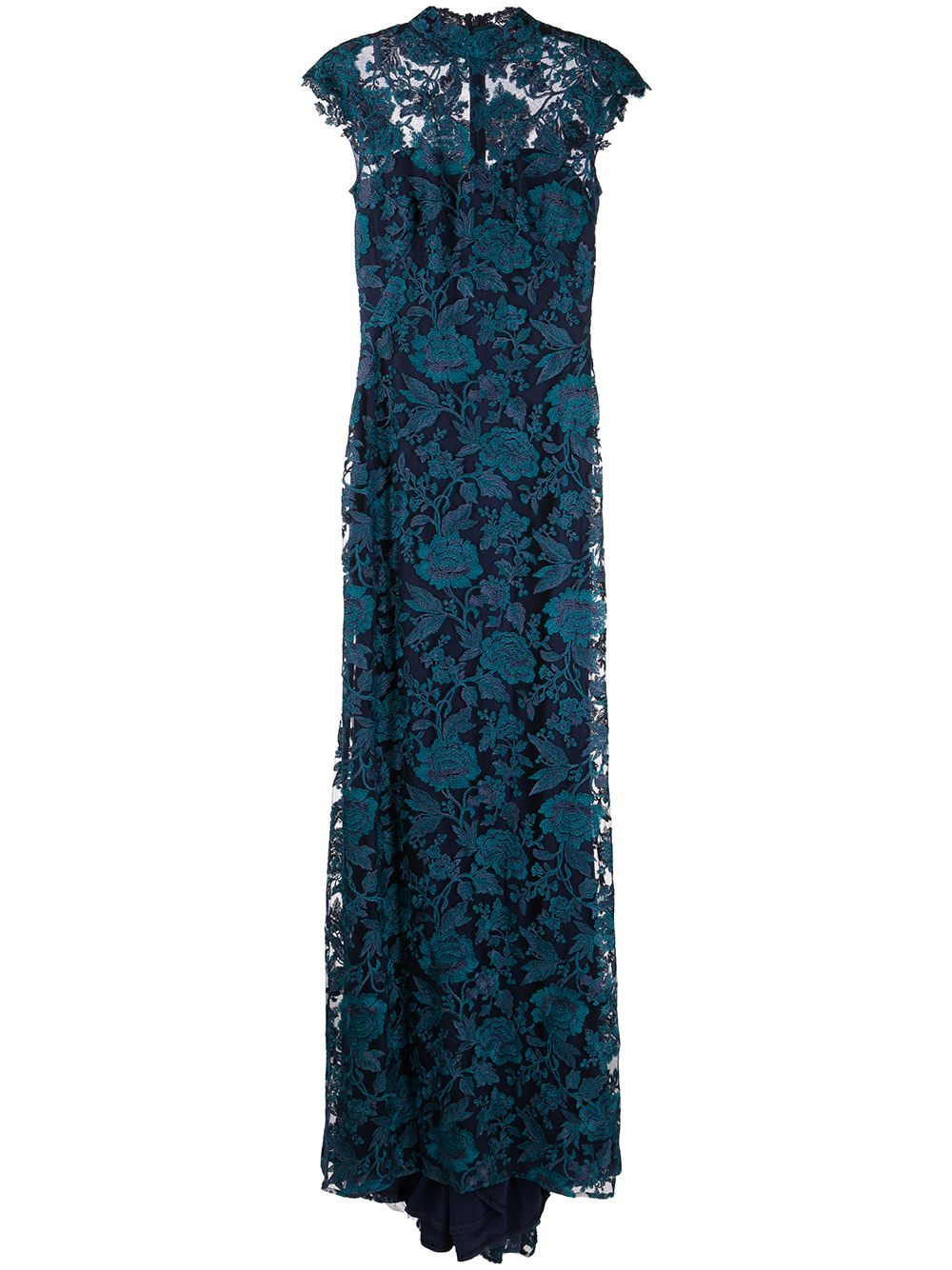 

Tadashi Shoji vestido sin mangas con encaje floral - Azul