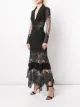 Tadashi Shoji vestido con dobladillo asimétrico y encaje floral