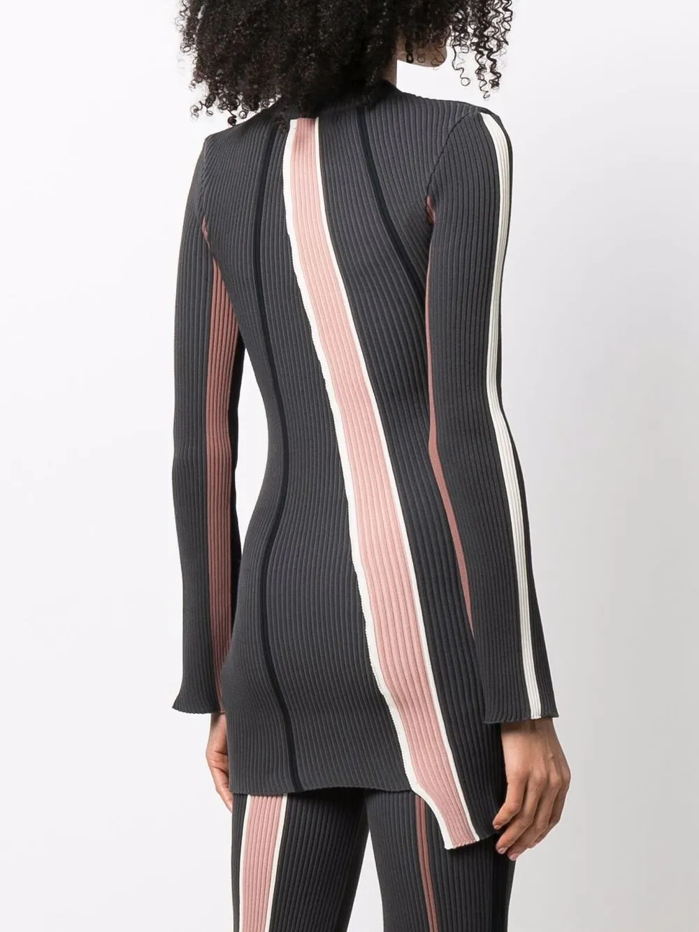 Ambush Vertical-stripe Knitted Top In Grau