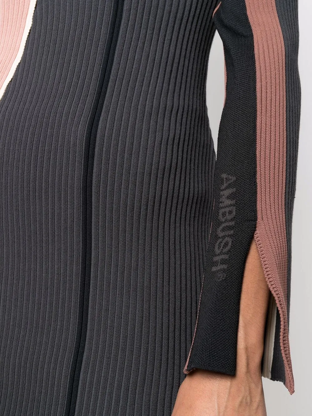 Ambush Vertical-stripe Knitted Top In Grau