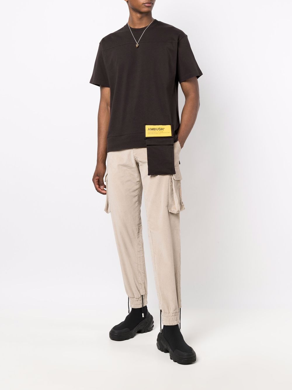 Shop Ambush Waist Pocket T-shirt In Braun