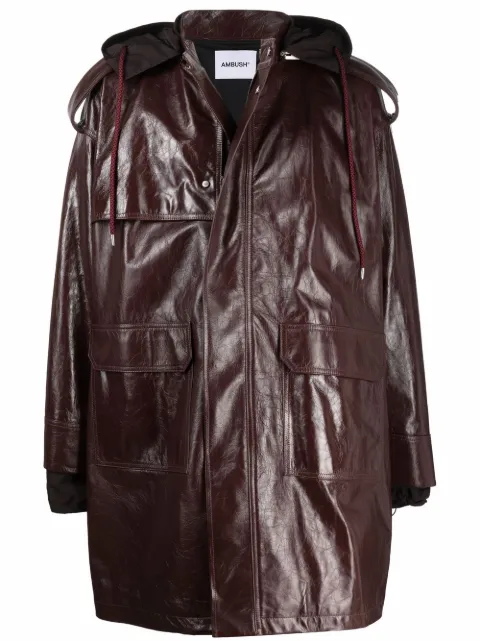 AMBUSH zipped-up leather coat