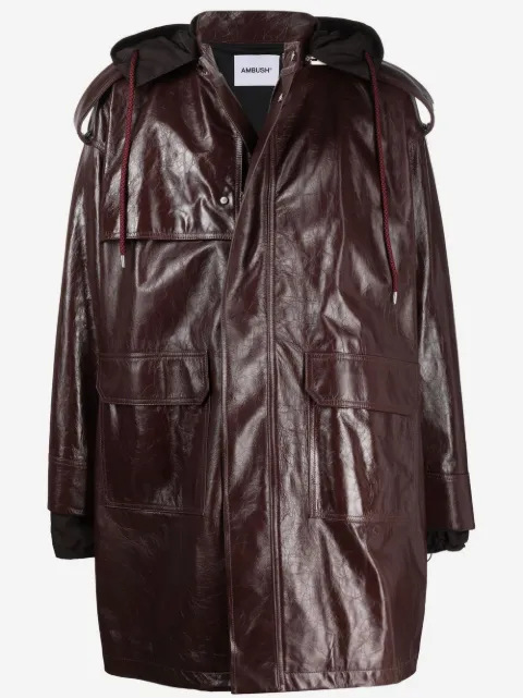 AMBUSH zipped-up leather coat