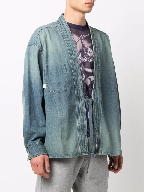 Shop AMBUSH denim kimono shirt jacket 