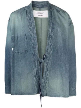 AMBUSH tie-front Denim Shirt Jacket - Farfetch